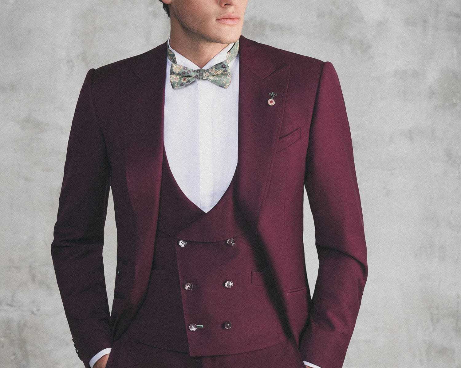 costume sur mesure mauve paris