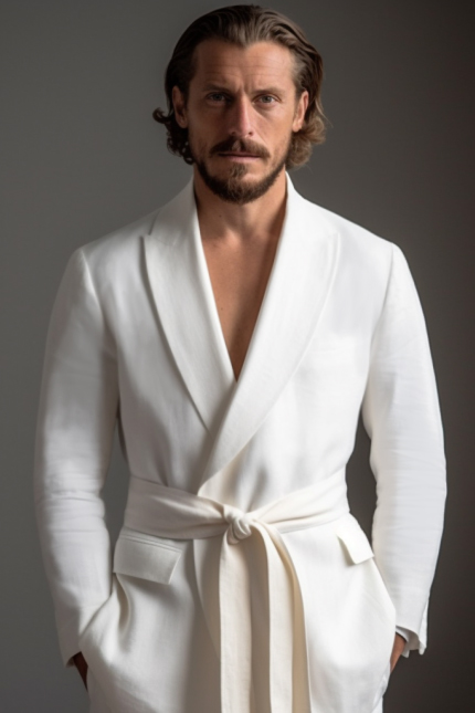 Veste blanc avec ceinture