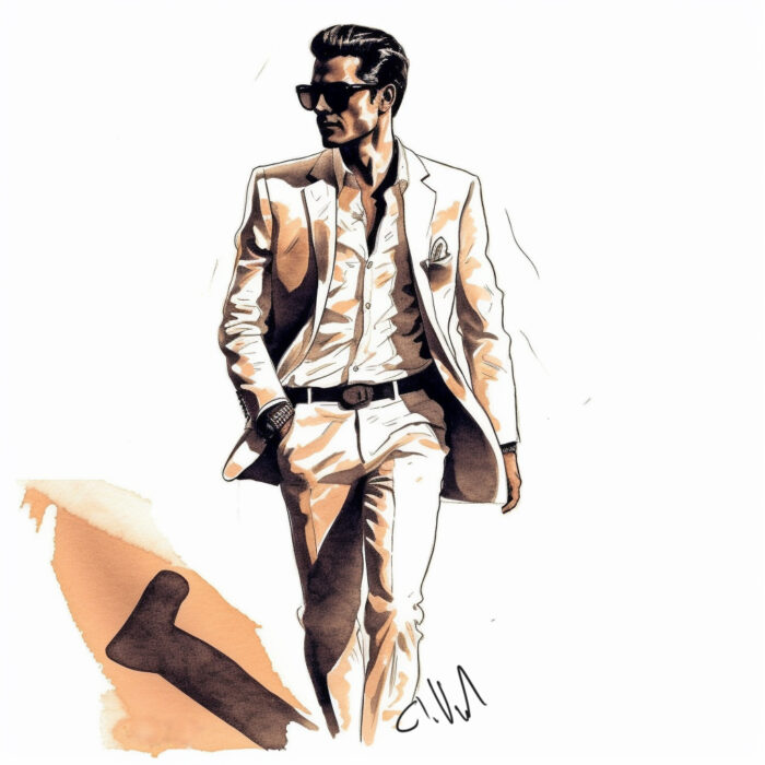 Croquis Chris von Martial costume blanc