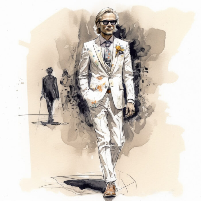Croquis Chris von Martial costume blanc