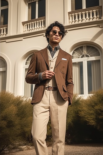 veste casual marron