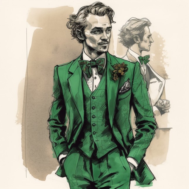croquis Chris von Martial vert bouteille