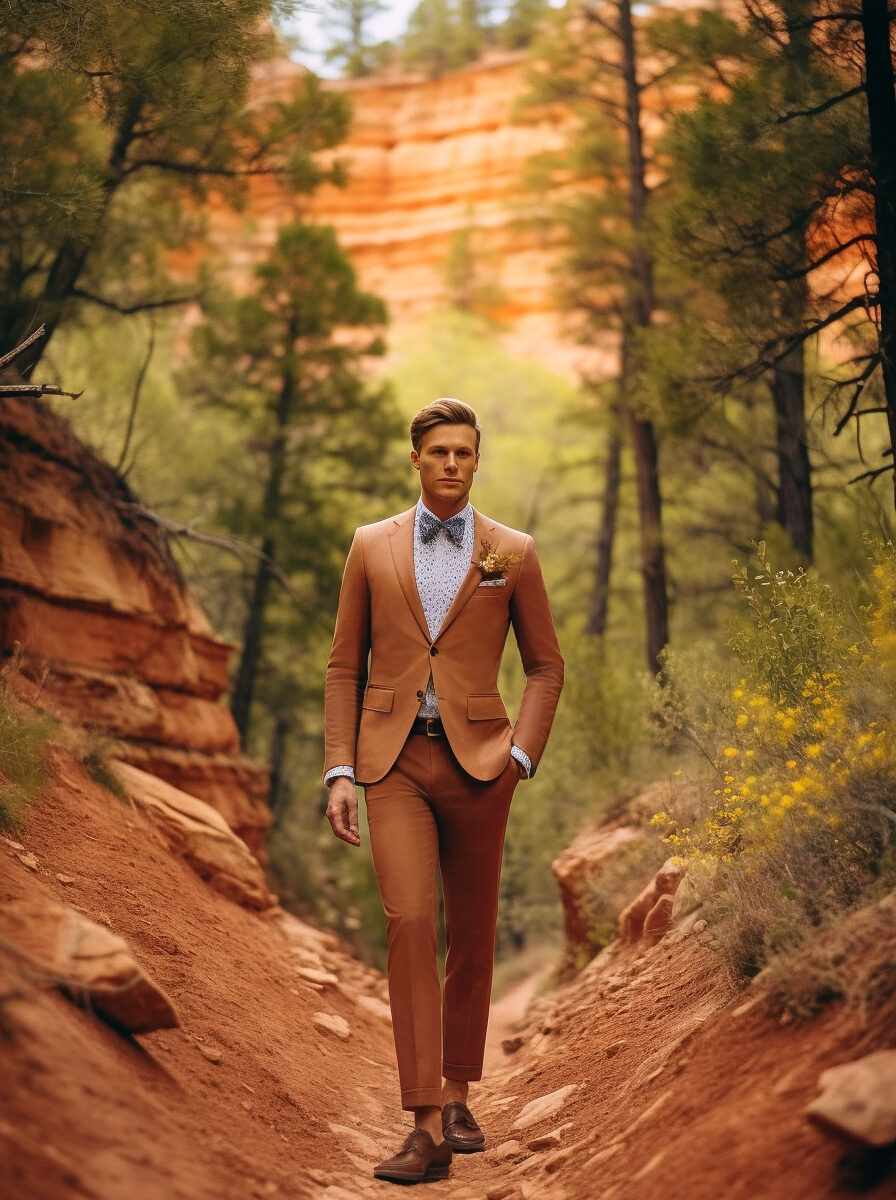 Photo d'un costume 2 pièces Terracotta sur mesure fait par Chris Von Martial | Tailleur à Paris