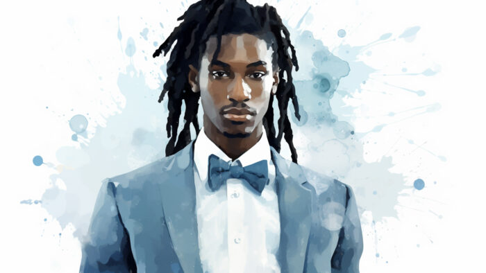 Costume bleu gris sur mesure