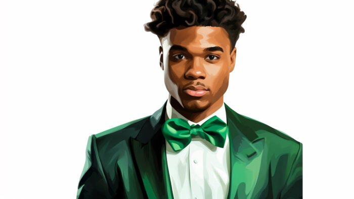 Costume vert émeraude sur mesure
