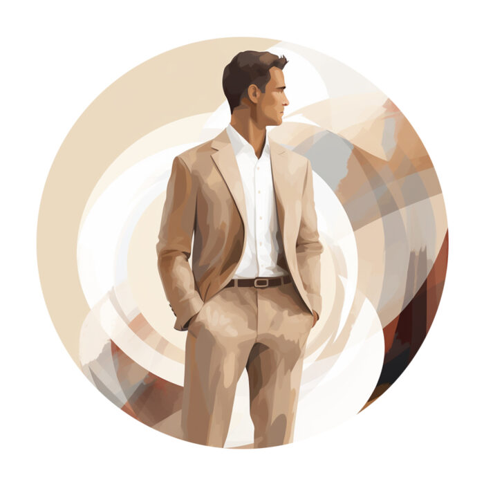 Costume beige sur mesure
