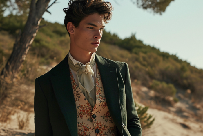 Costume sur mesure vert