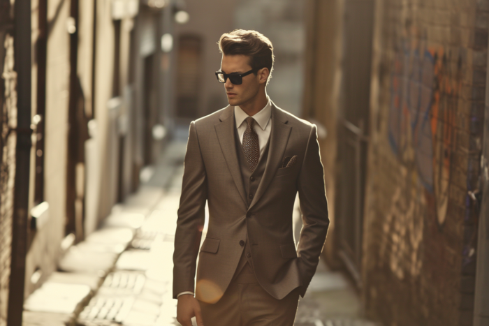 Costume sur mesure marron