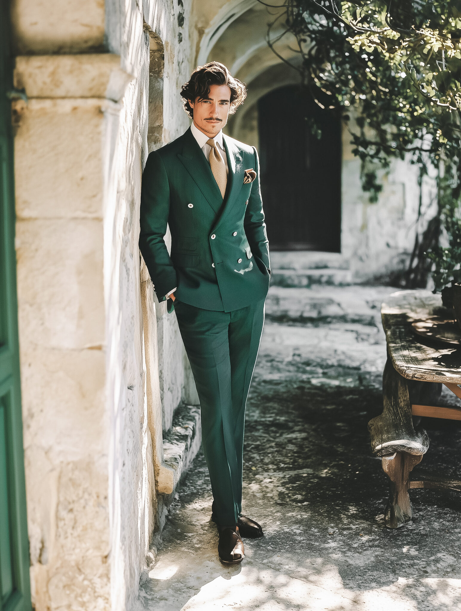 Costume Vert Emeraude Homme