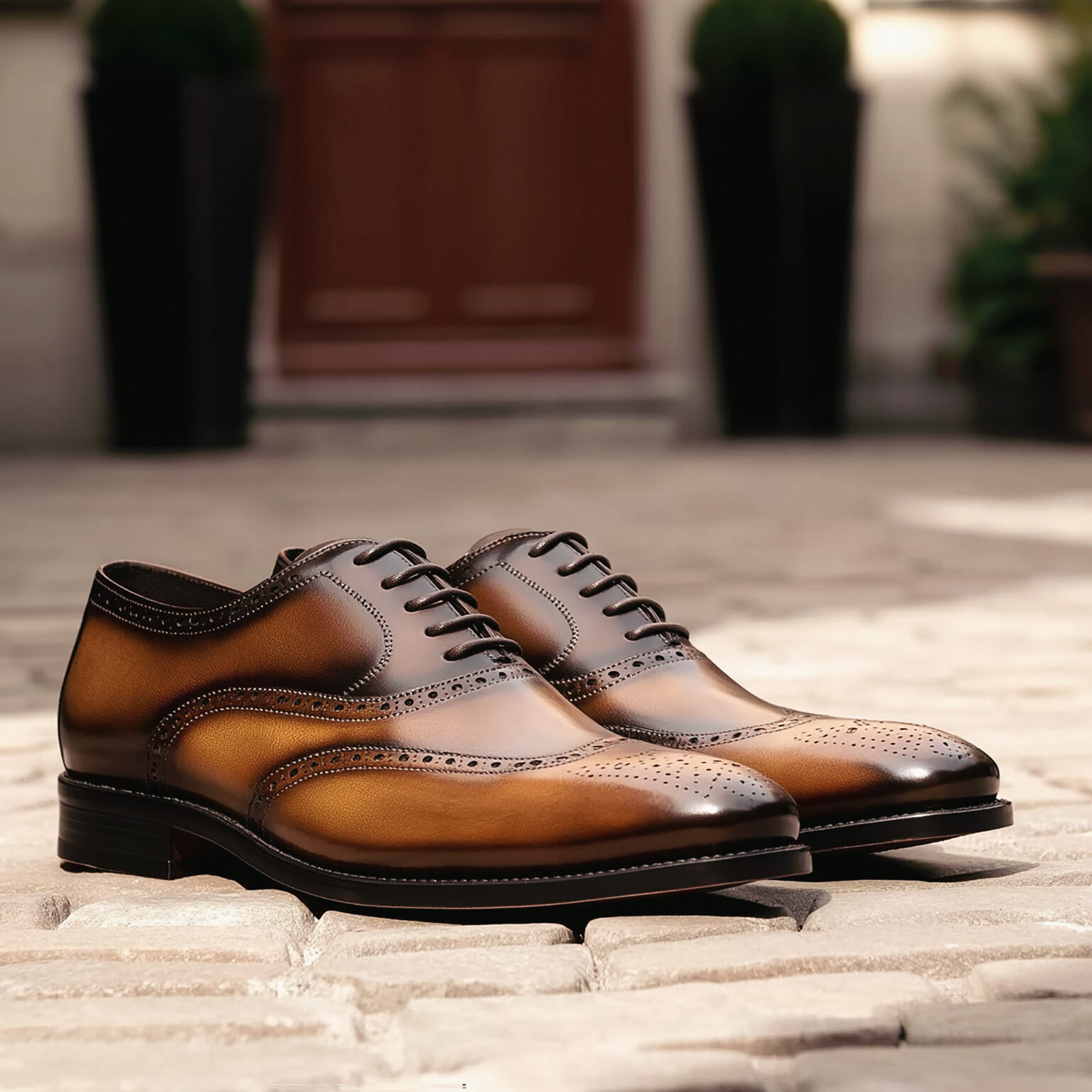 chaussure fullbrogue marron foncé homme Chris von Martial