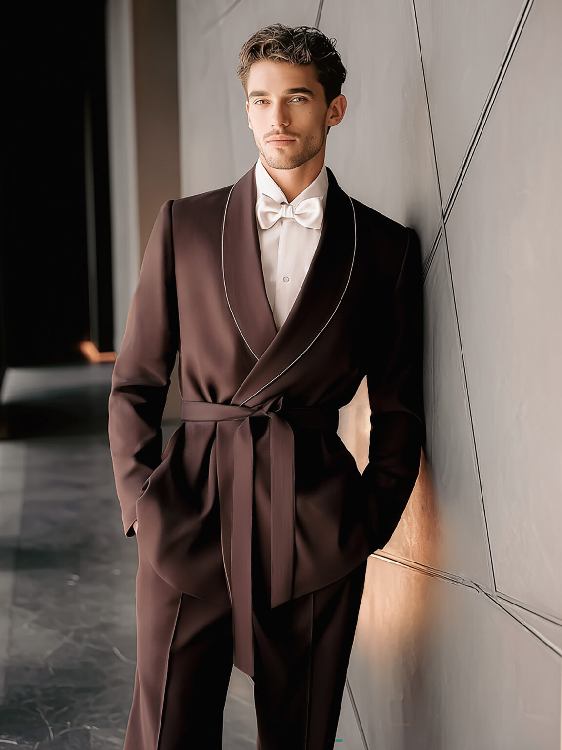 costume kimono marron chocolat sur mesure Chris von Martial