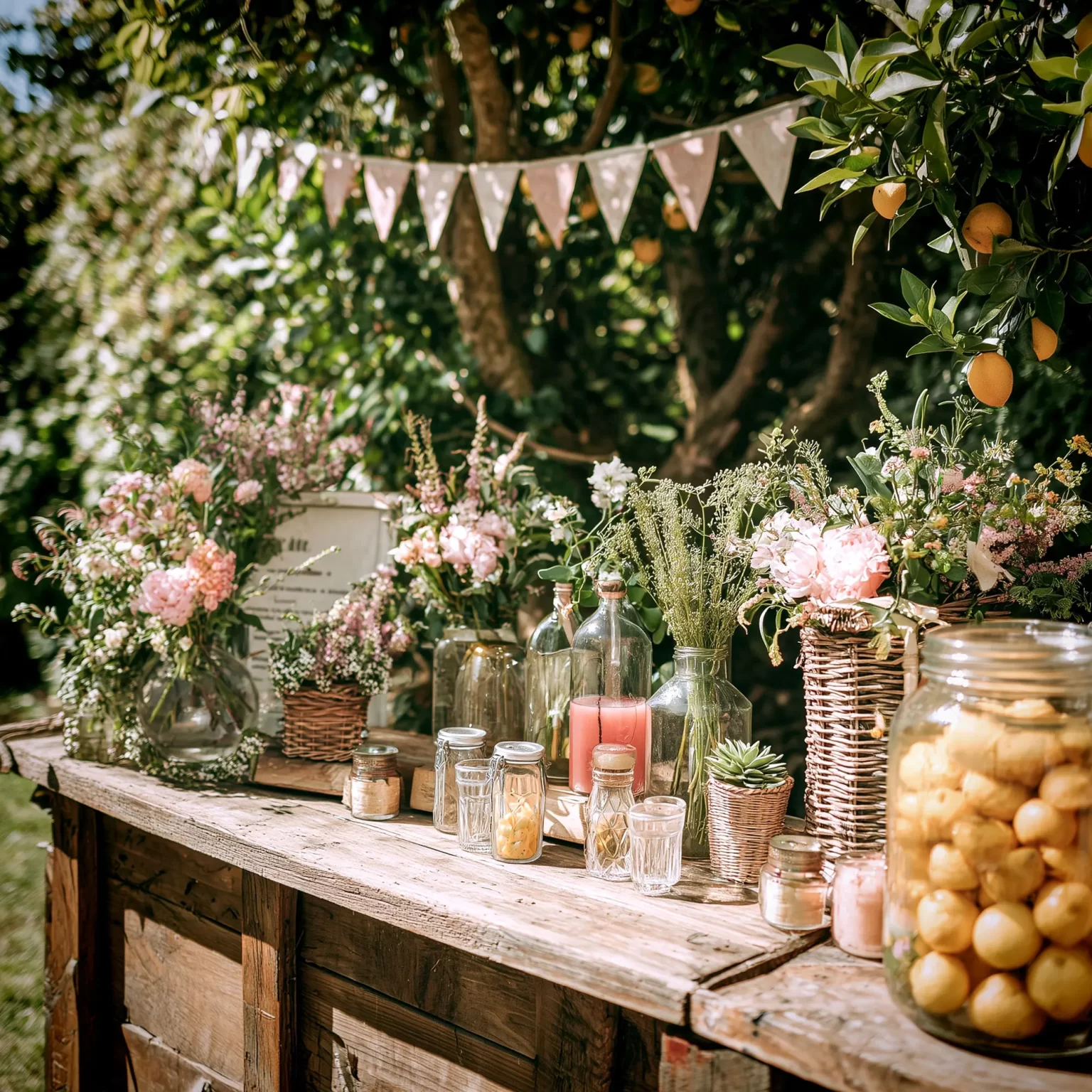 Décoration de table pour mariage bohème chic.