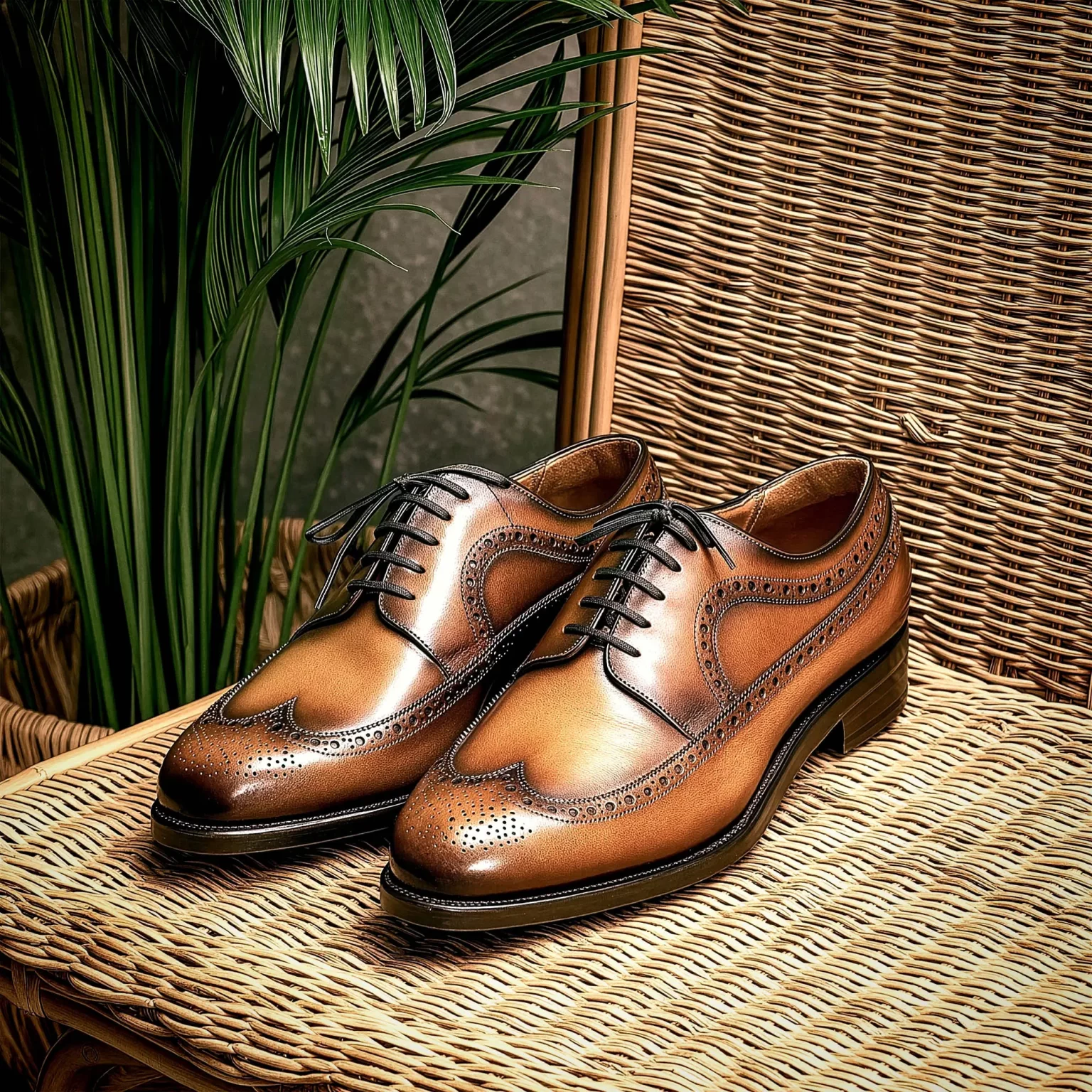 Chaussures marron en cuir pour homme