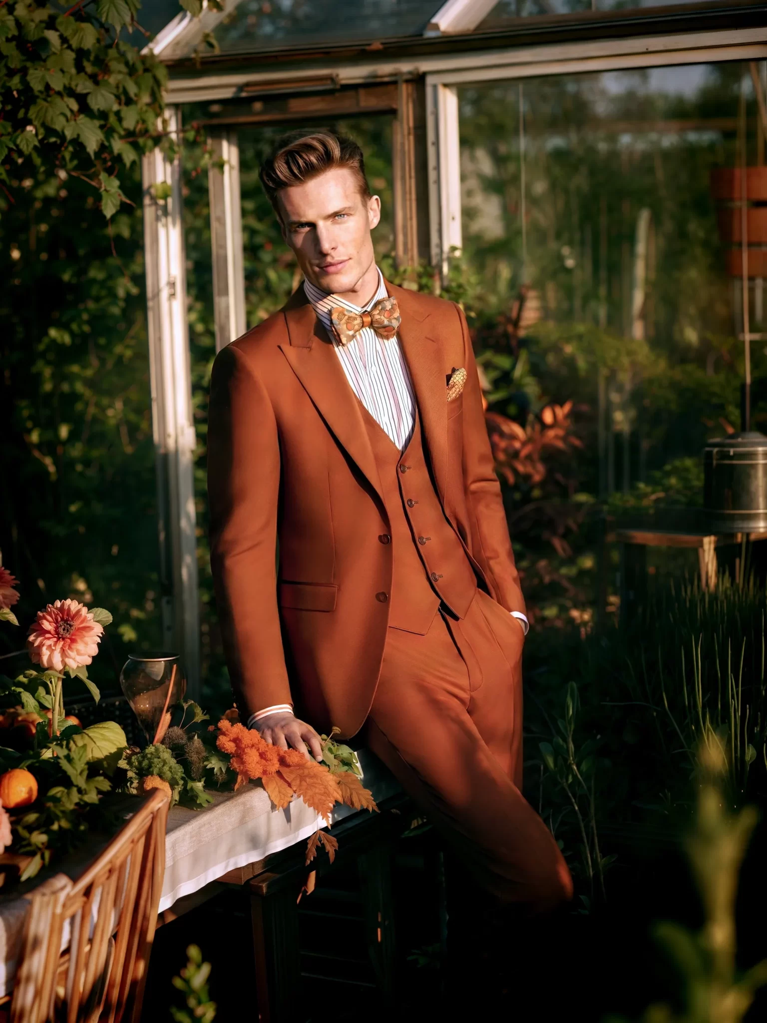 Costume de mariage terracotta pour homme