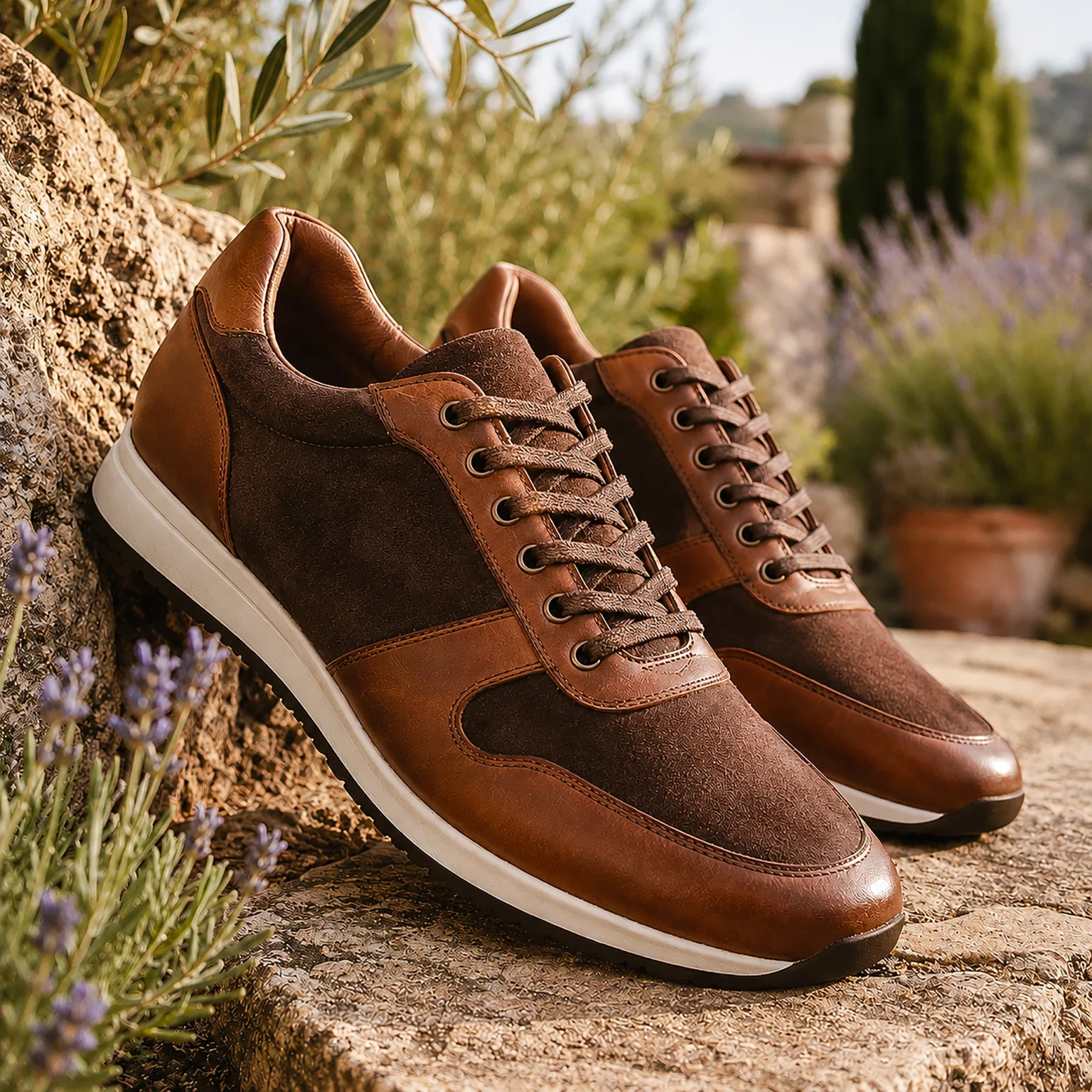 Chaussures homme - Basket running marron - CHRIS VON MARTIAL