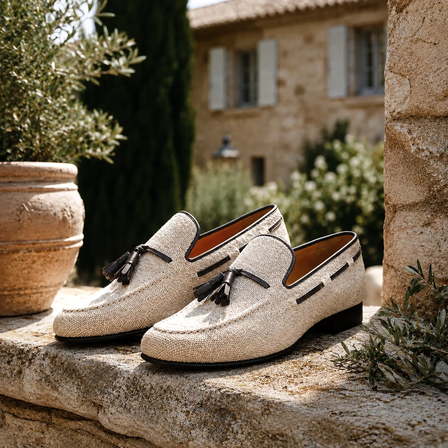 Chaussures homme - Mocassin toile beige - CHRIS VON MARTIAL